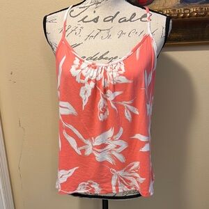 Linea Donatella Crochet racerback adjustable straps soft coral Tank Top